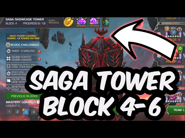 New Saga Showcase Tower Block 4-6 Push - Pump It Up Rewards - Marvel Contest of Champions