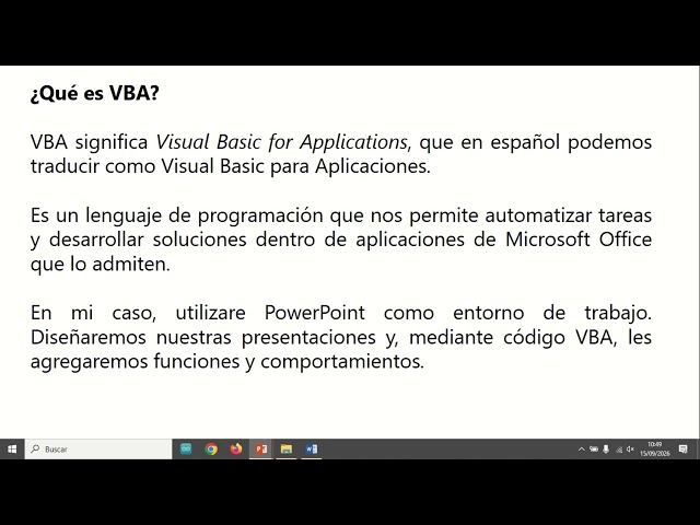 Visual Basic para aplicaciones en PowerPoint.  Video 1  Introducción.