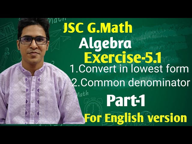 JSC Math Algebra Exercise5.1( part-1) Online Class English Version