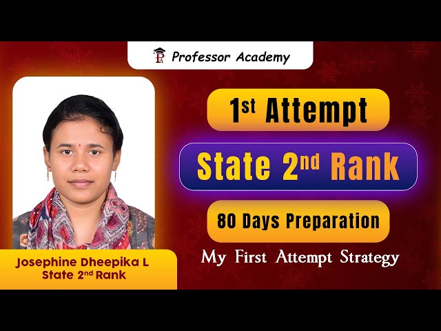 1st Attempt Success! Scored State 2nd Rank in TRB Exam | with Just 80 Days Preparation