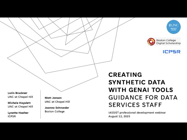 Synthetic Data, GenAI, and What Data Services Staff Need to Know