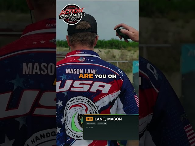 Mason Lane tackle Stage 8 at the European Handgun Championships
