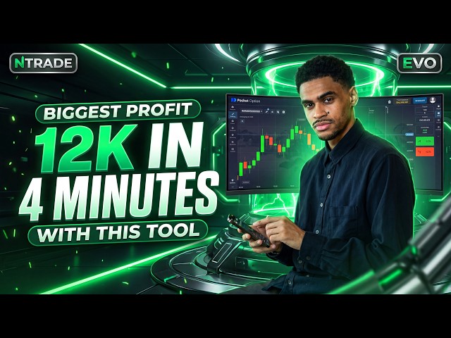 BINARY OPTIONS BIGGEST PROFIT WITH THIS TOOL (EVO) - 12K IN 4 MINUTES | POCKET OPTION - BINARY BOT