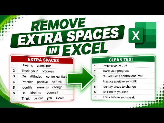 Remove Extra Spaces in Excel
