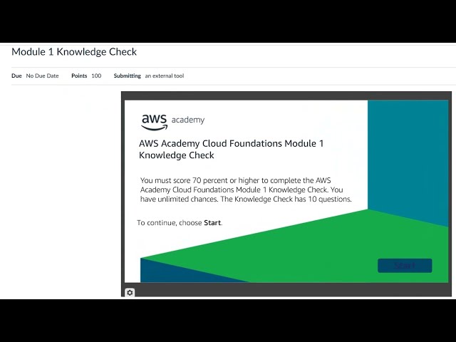 AWS Cloud Foundations - Module 1 - Knowledge Check  | Cloud Computing Concept Overview | Cloud Quiz