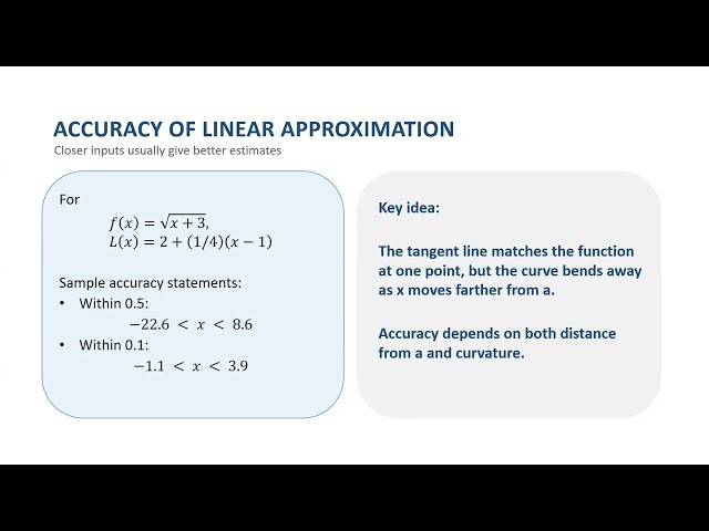 Differential and Integral Calculus Section 3.10:  Linear Approximations and Differentials