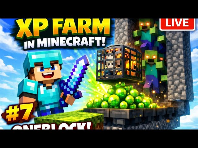 PLAYING IN ONEBLOCK MINECRAFT MAKING XP FARM