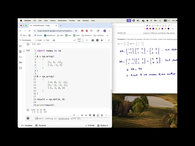 Matrix Operations with Python