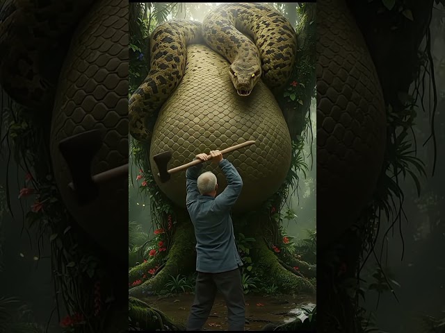 "Brave Rescue: Saving a Cow from a Giant Python"