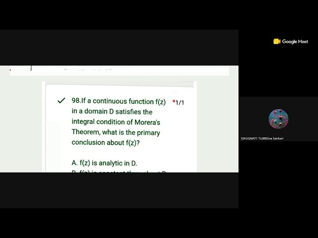 COMPLEX ANALYSIS FULL TEST part 2- UG TRB MATHS1-SIA