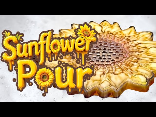 #522 3D Sunflower Pour in Epoxy Resin