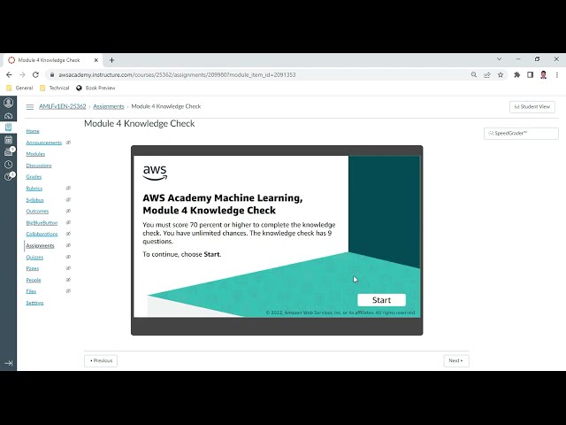 AWS Machine Learning Foundations   Module 4   Knowledge Check   Anand K