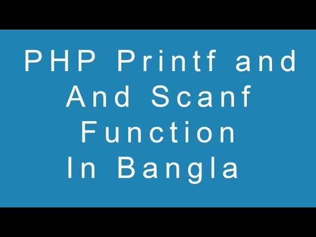PHP Printf and Sprintf Function in Bangla