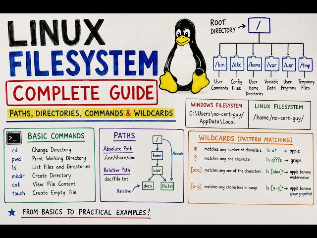 3.1 Linux Filesystem Complete Tutorial for Beginners | Paths, Directories, Commands & Wildcards