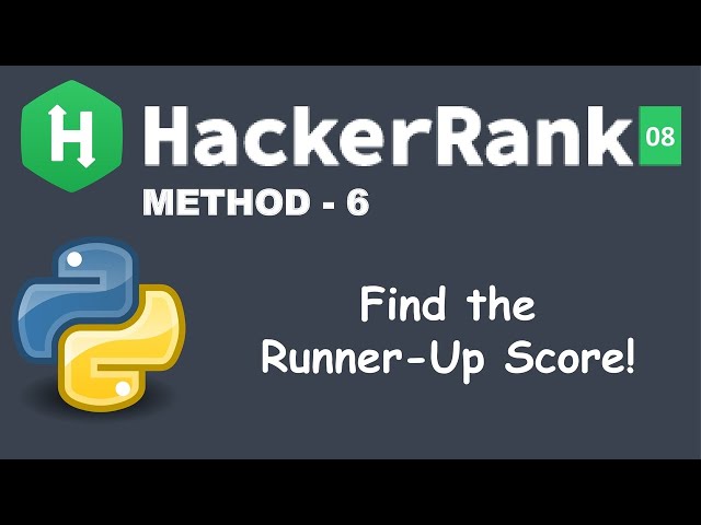 Find the Runner-Up Score! | Easy | Basic Data Types | Python HackerRank Solution | Hindi