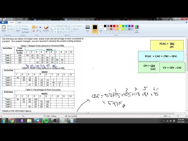 Example Project Cost Analysis 1.