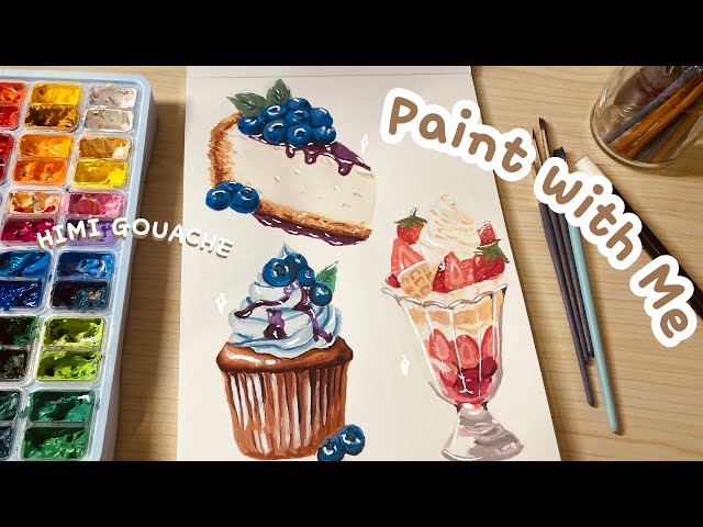 🎨 Gouache Food Illustration: A Feast for the Eyes🧁🍰🍨