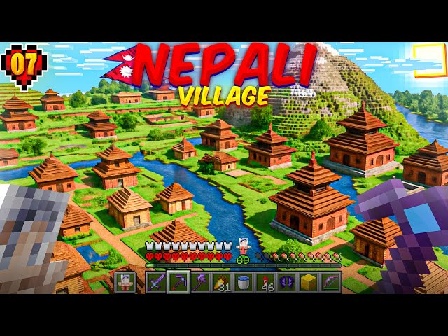 I Transformed a Village into Nepali Gau in Minecraft Hardcore In Nepali | Part-1 | Ep:- 07