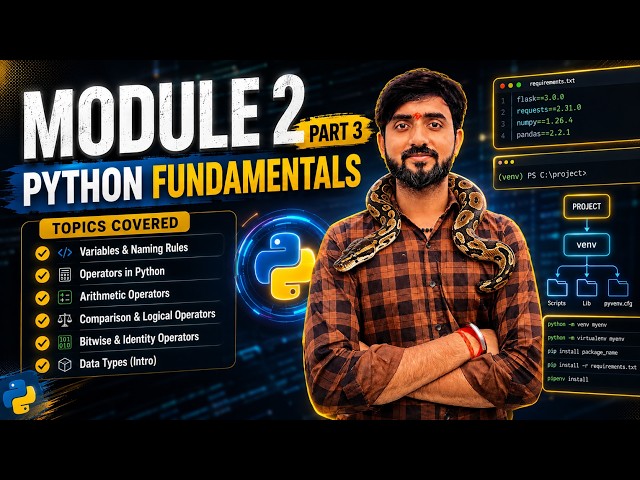 Python Lecture 3 | Escape Sequences, Variables & Operators