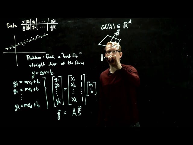 Linear Algebra - Least Squares Approximation - 03 - Fitting data to a straight curve Part 1