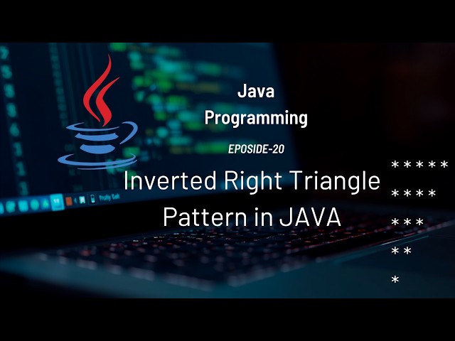 Inverted Right Triangle Pattern using Nested Loops in JAVA | Pattern Printing |#Eposide 20