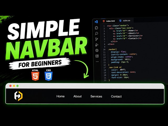 Simple Navbar in HTML & CSS | Easy Beginner Project