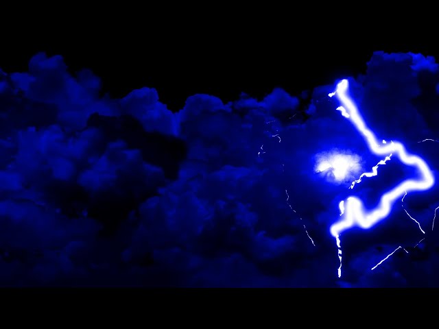 Blue Thunderstorm Flashing Lightning 10+ Hours Wallpaper Screensaver Background Video 4K UHD