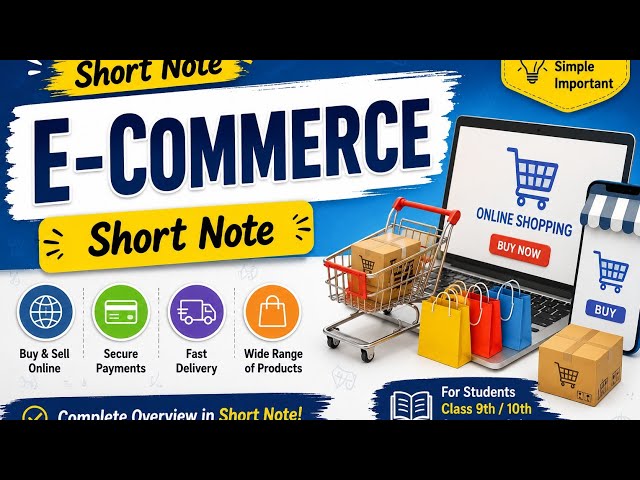📚E-Commerce | Easy Short Notes for Class 9 & 10 | Computer Science