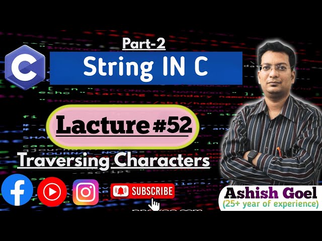 C_52 | Traversing String in C | Part-2 | #array #strings #coding #cprogramming #coding #example