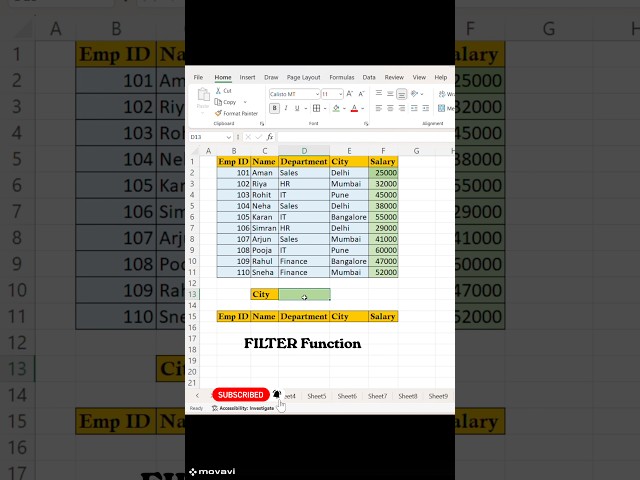Excel FILTER Function 🔥| Data Filter in Seconds 😱📊