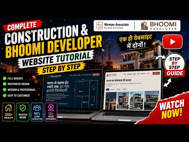 🔥Build Two Websites in One Project | Construction & Bhoomi Developer| HTML CSS JavaScript Tutorial |