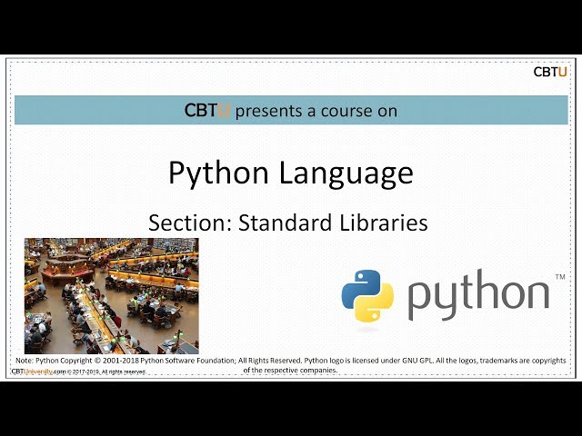 7.1 Python Standard libraries
