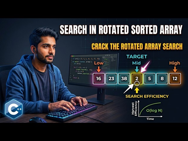 Search in Rotated Sorted Array 🔄 | Binary Search in C++ | DSA Series #49