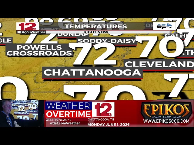 WDEF TV NEWS 12 WEATHER OVERTIME - MONDAY JUNE 1, 2026