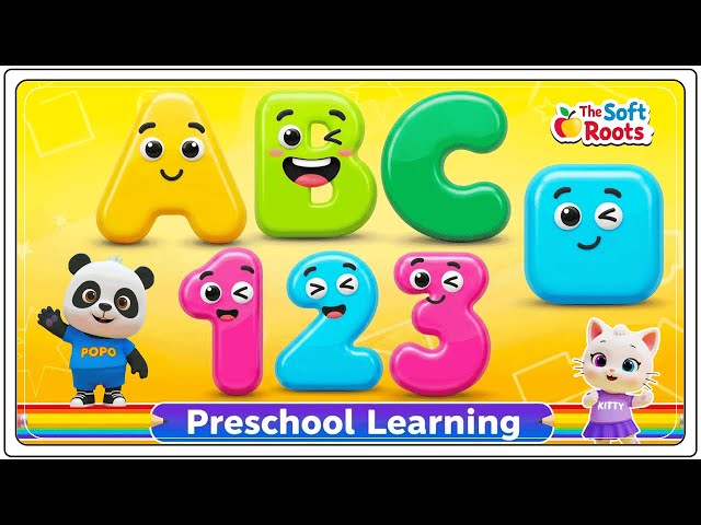 Preschool Learning activities for 3 year olds at home | Learn ABC Phonics Shapes Numbers Colors 🌈