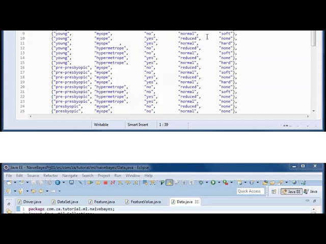 Naive Bayes w/ JAVA Prototype Project 01