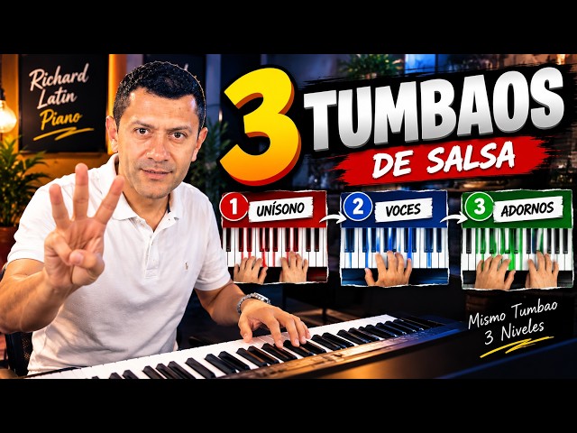 3 Salsa Tumbaos on Piano: Learn 3 Levels!