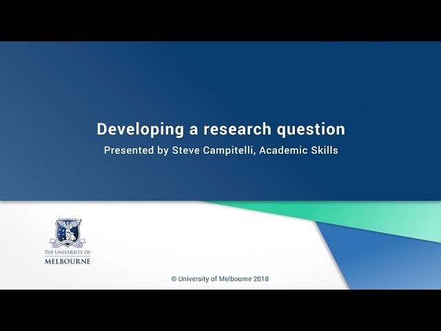 Developing a research question