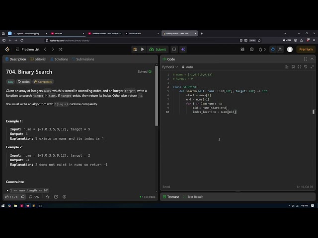 Leetcode Binary Search Algorithm