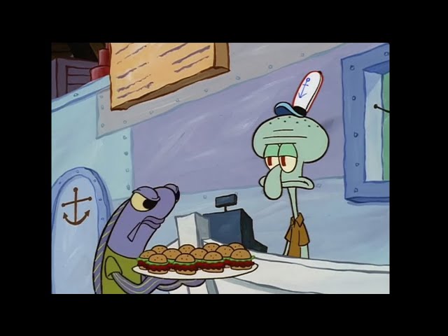Squidward being rude to customers