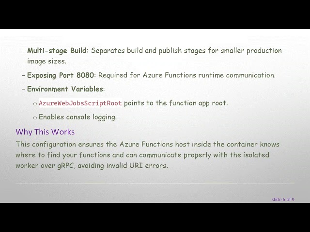 Running Azure Functions with Isolated Worker in a Docker Container: Fixing the gRPC URI Error