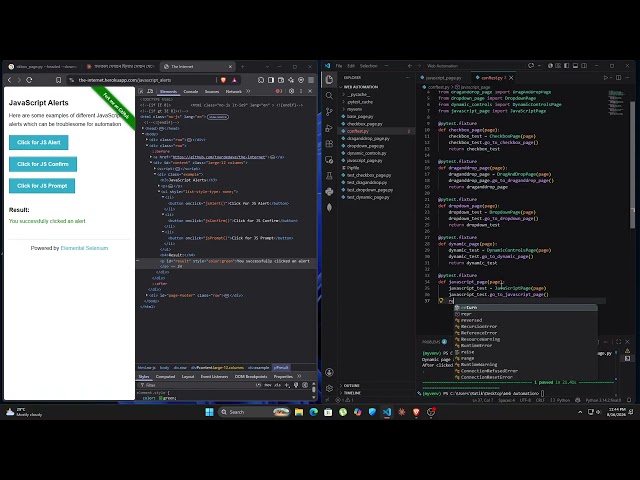 Playwright Python Tutorial: Handle JavaScript Alerts using Pytest & POM (No Voice)