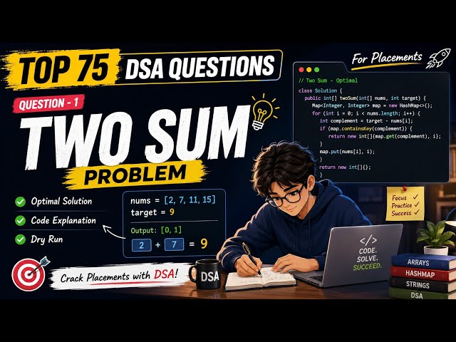Top 75 DSA Questions #1 | Two Sum Complete Explanation