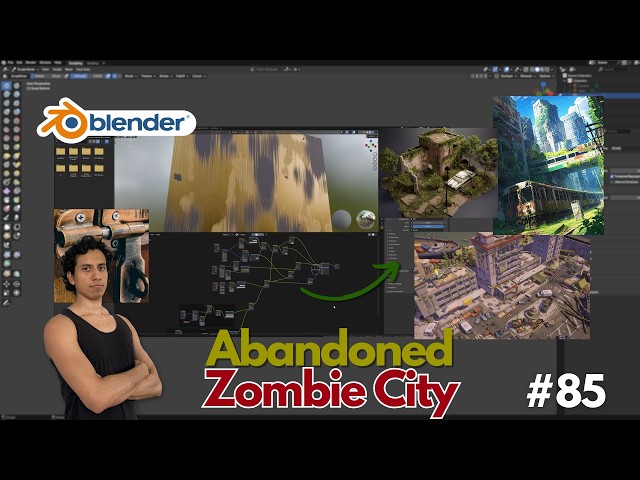 (Day 85) Blender 3D: Abandoned Zombie City - Adding imperfections to the brass material