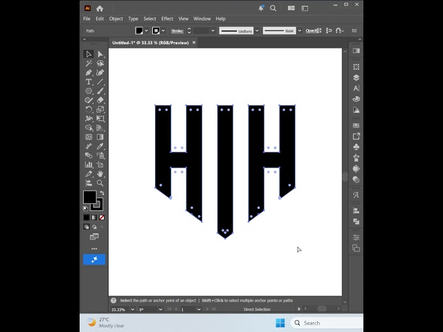 HIH Logo Design Process in Adobe Illustrator #short #tutorial #shorts #illustrator