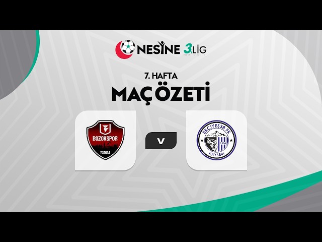 Maç Özeti I Nesine 3. Lig 7.Hafta I Yozgat Belediyesi Bozok Spor - Açıkalın Erciyes 38 Futbol SK
