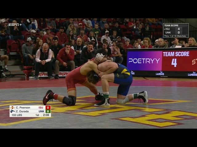 133lbs Carter Pearson (Iowa State) vs  Zach Ourada (Nebraska-Kearney)