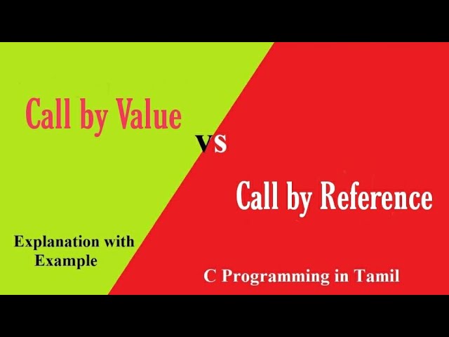 Call by Value and Call by Reference | C Programming in Tamil