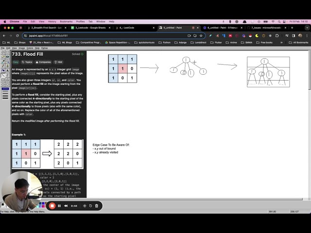 Leetcode 733 - Flood Fill (using bfs)