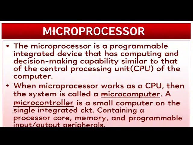 What is microprocessors different between microcontroller and microprocessors discussion this video 